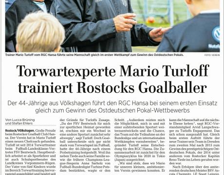 Mario Turloff trainiert Rostocks Goalballer